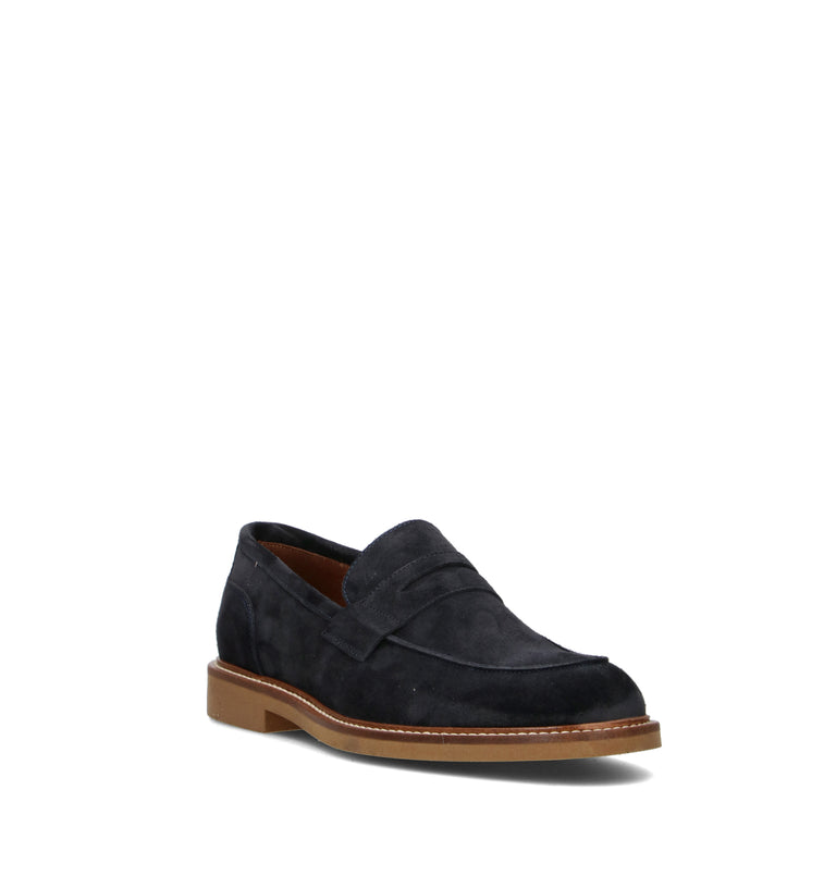 FRAU Mocassino uomo blu in suede