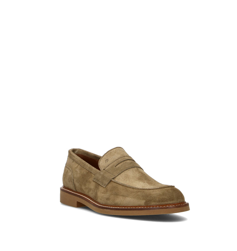 FRAU Mocassino uomo verde in suede