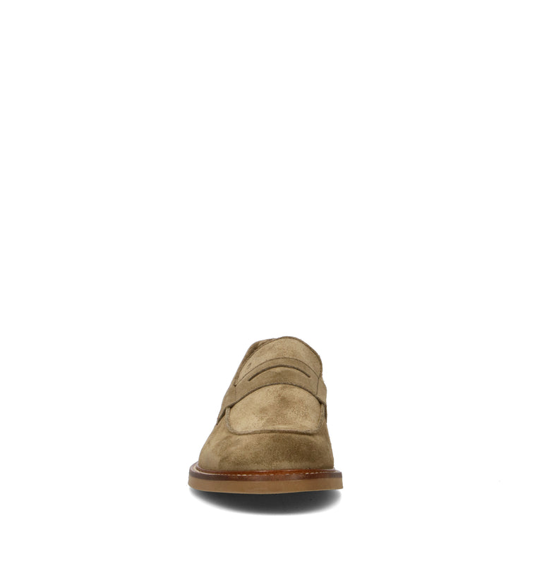 FRAU Mocassino uomo verde in suede