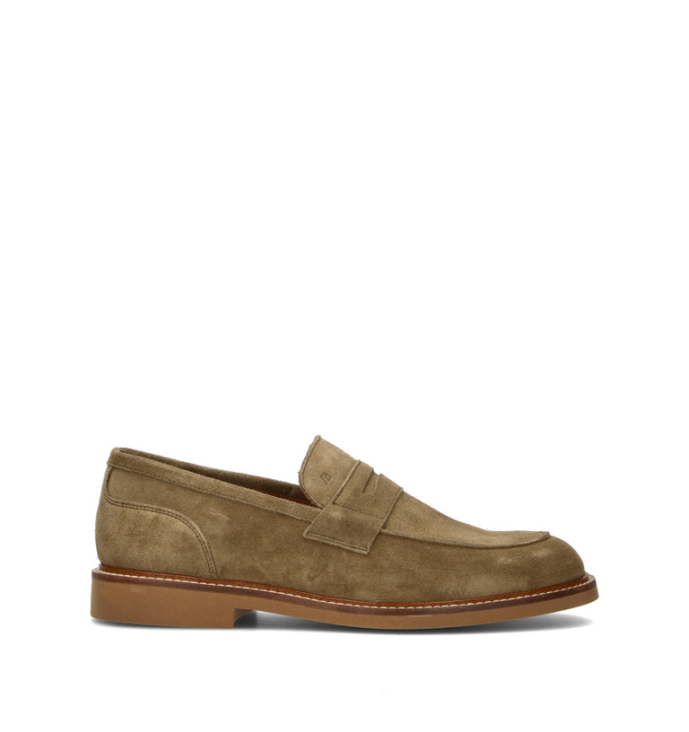 FRAU Mocassino uomo verde in suede