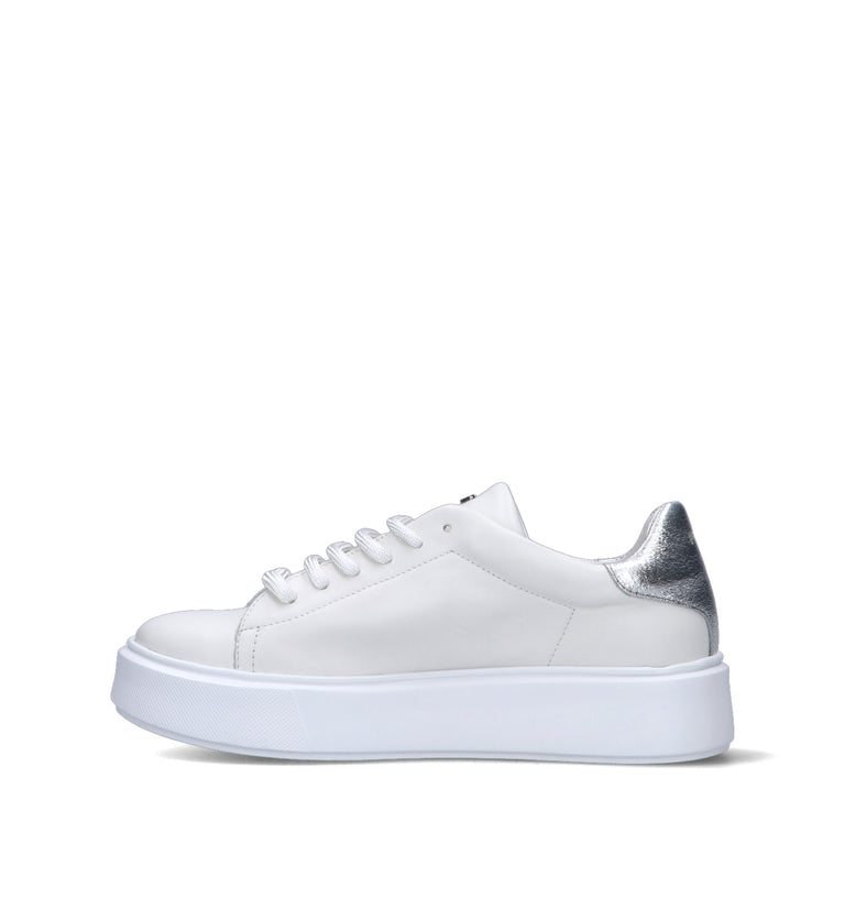 FRAU Sneaker donna bianca/argento in pelle