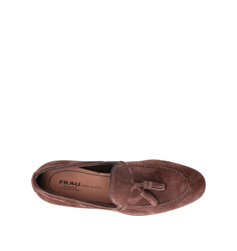 FRAU Mocassino uomo marrone in suede