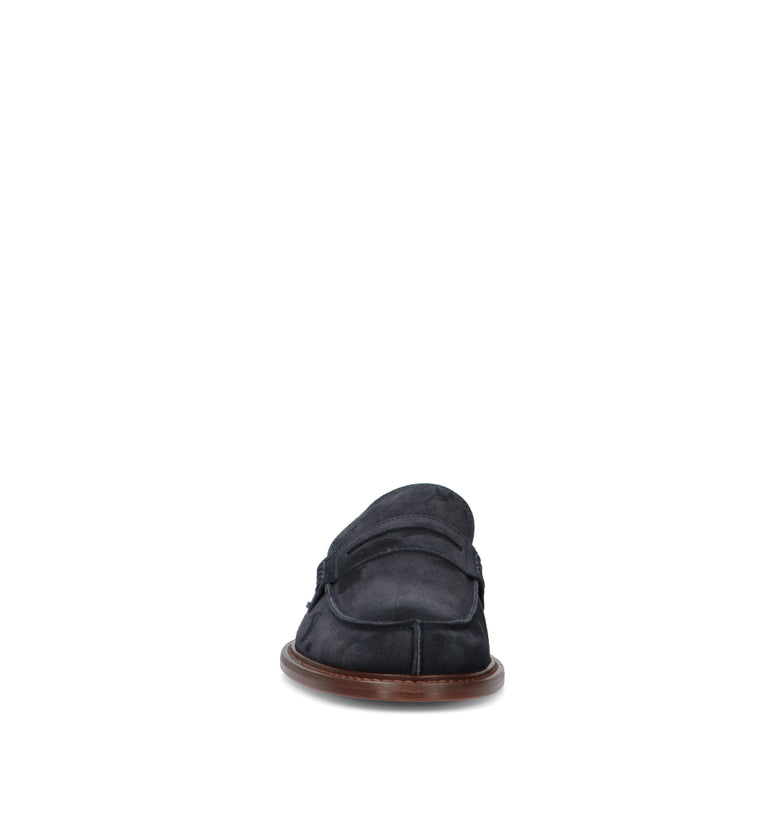 FRAU Mocassino uomo blu in suede