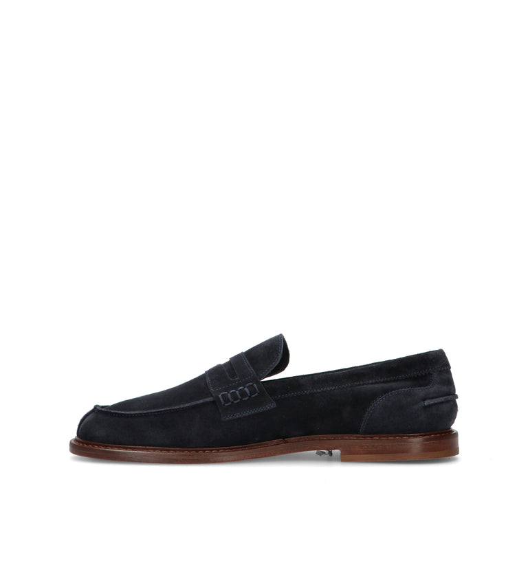 FRAU Mocassino uomo blu in suede