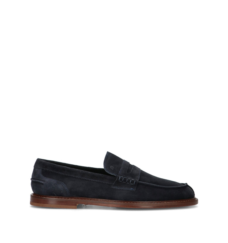 FRAU Mocassino uomo blu in suede