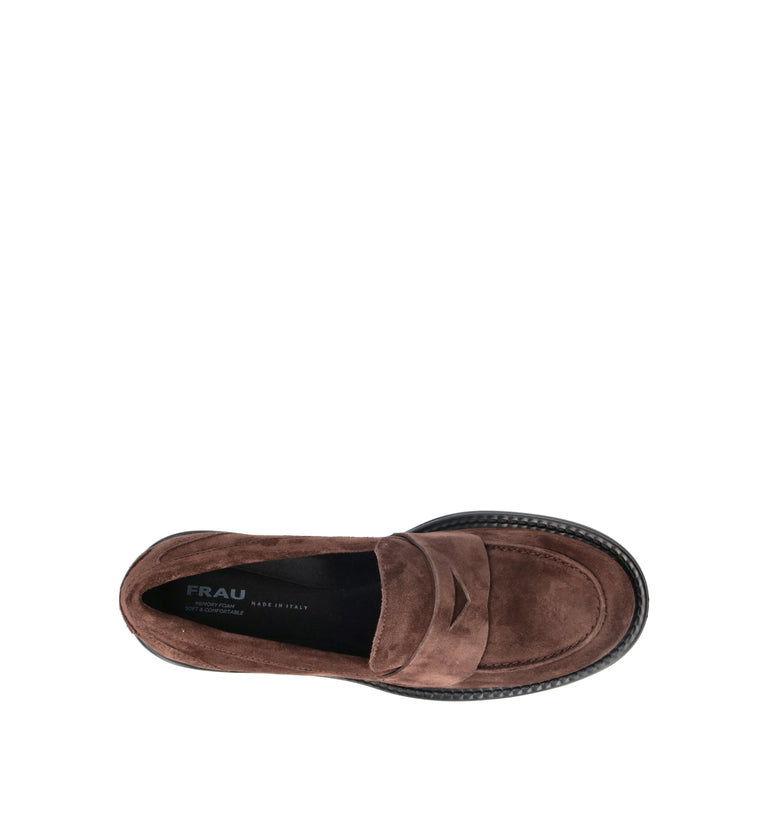 FRAU Mocassino donna marrone in suede