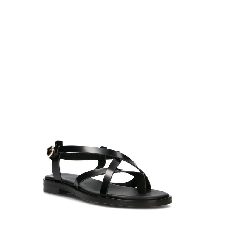 FRAU Sandalo donna nero in pelle