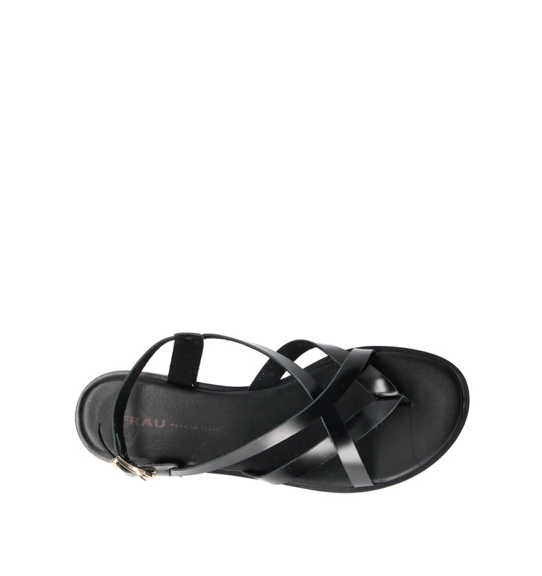 FRAU Sandalo donna nero in pelle