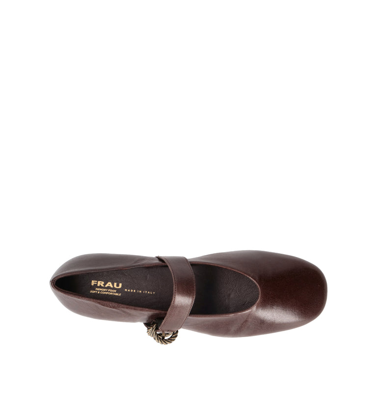 FRAU Ballerina donna cioccolato in pelle