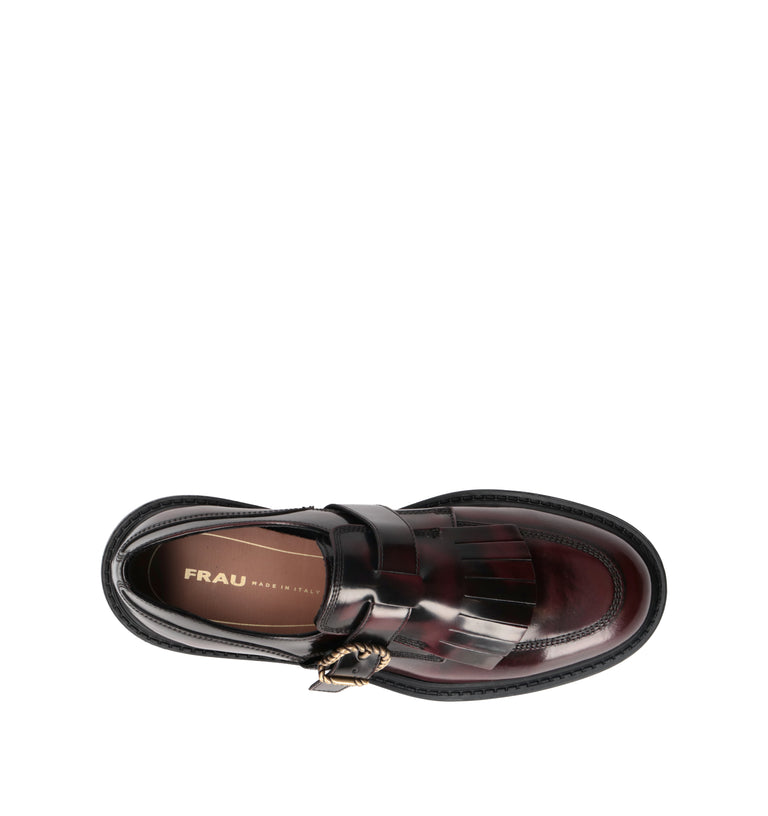 FRAU Stringata donna bordeaux in pelle