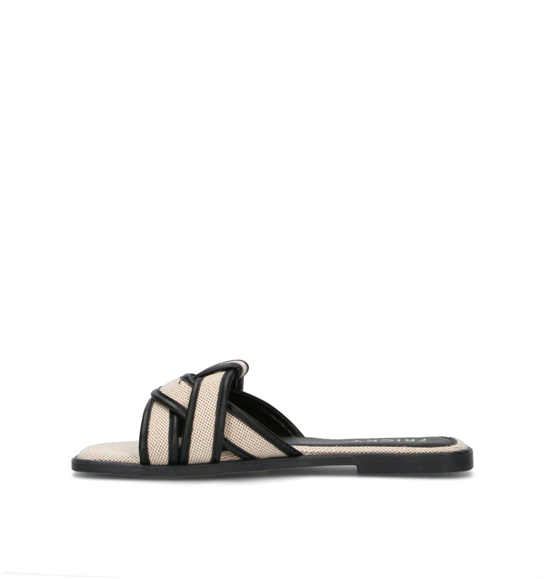 FRICKY Ciabatta donna nera/panna