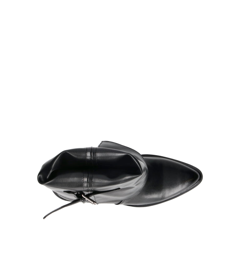FRICKY Tronchetto donna nero in pelle