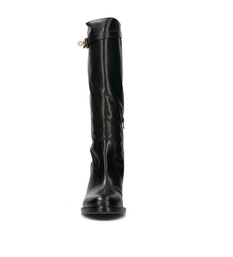 FRICKY Stivale donna nero in pelle