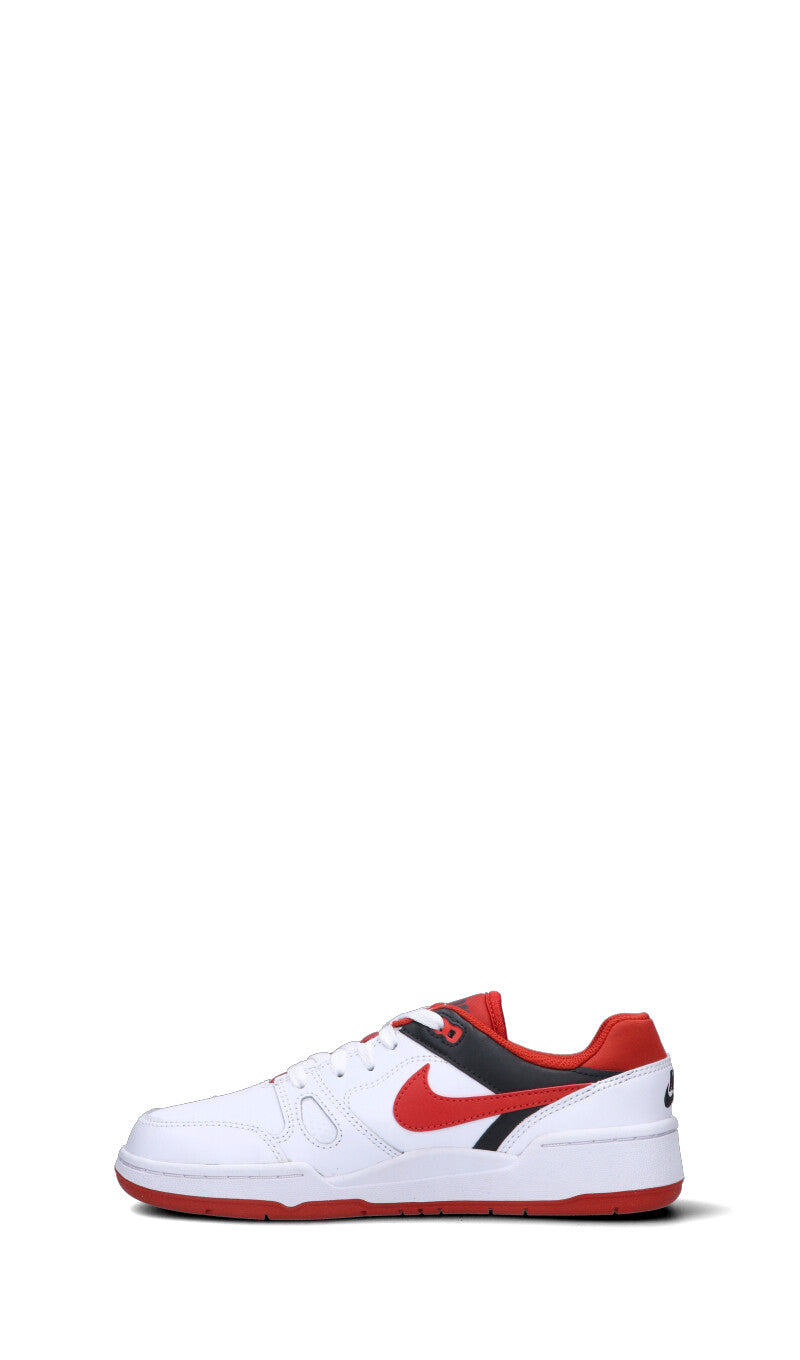 NIKE - FULL FORCE LO (GS) Sneaker ragazzo bianca/rossa in pelle