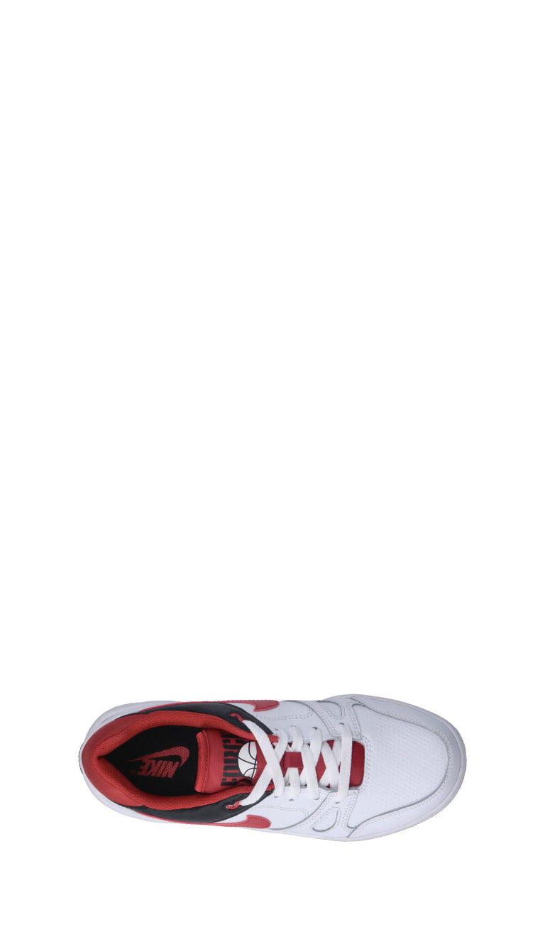NIKE - FULL FORCE LO (GS) Sneaker ragazzo bianca/rossa in pelle