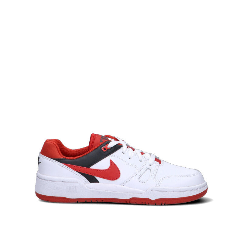 NIKE - FULL FORCE LO (GS) Sneaker ragazzo bianca/rossa in pelle
