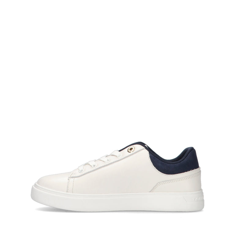 TOMMY HILFIGER Sneaker donna bianca/blu in pelle