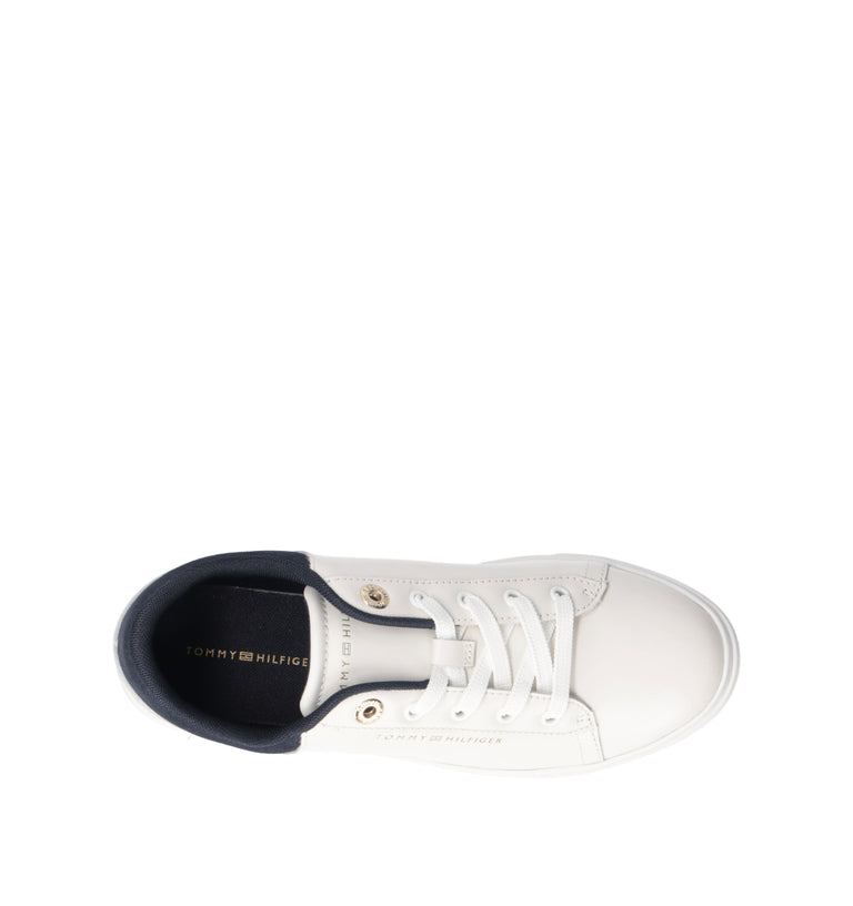 TOMMY HILFIGER Sneaker donna bianca/blu in pelle