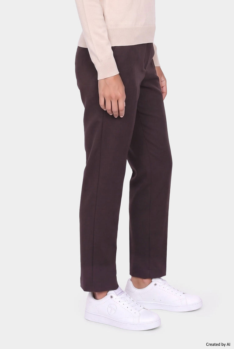 EASY PEASY Pantalone donna moka