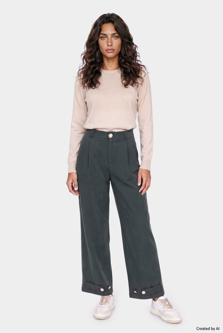 EASY PEASY Pantalone donna verde bosco