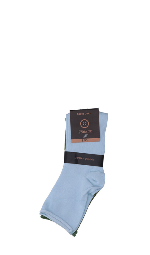 HOLE B Calzini donna 2 paia azzurro/militare