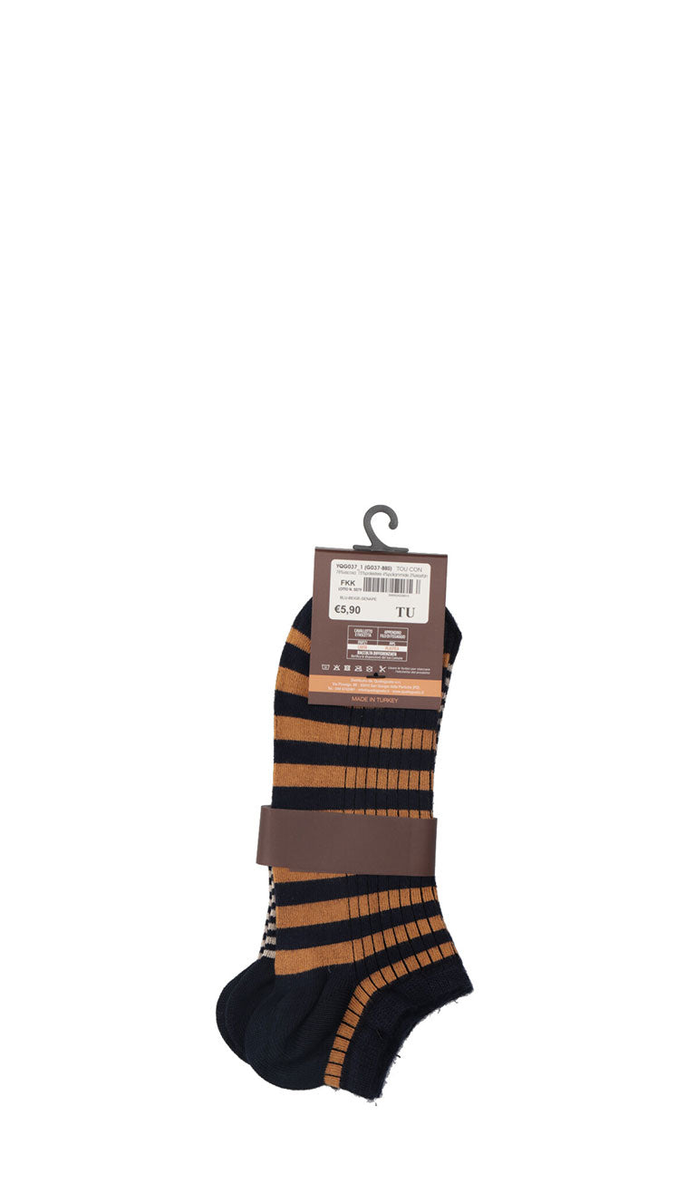 HOLE B Pedulini uomo blu/beige/senape (2 paia)