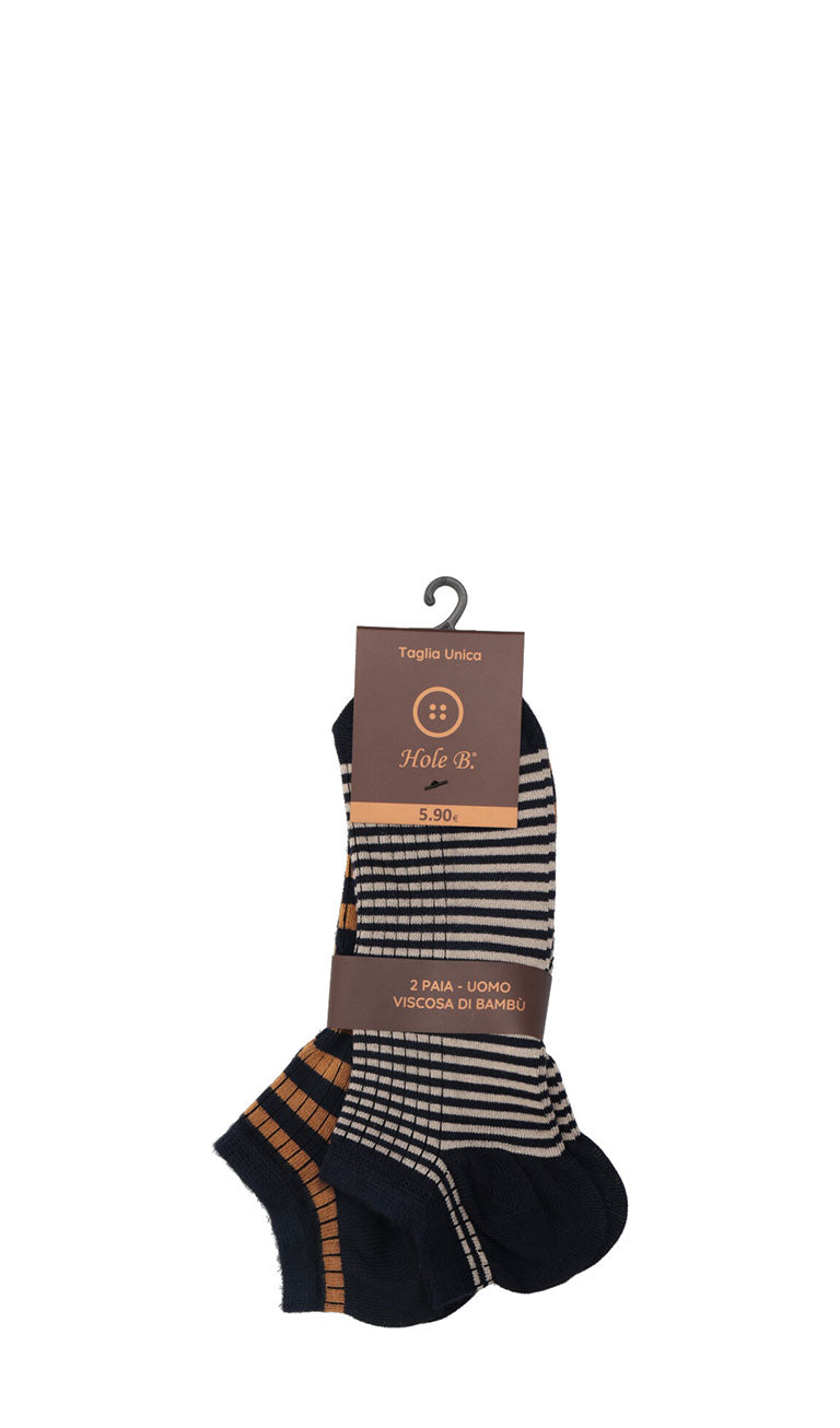 HOLE B Pedulini uomo blu/beige/senape (2 paia)