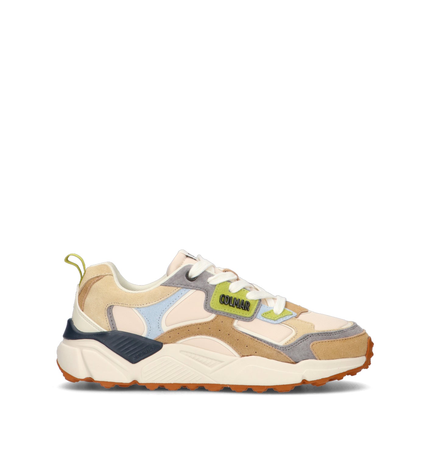 COLMAR Sneaker uomo beige in pelle scamosciata e tessuto. La tomaia presenta un design strutturato c