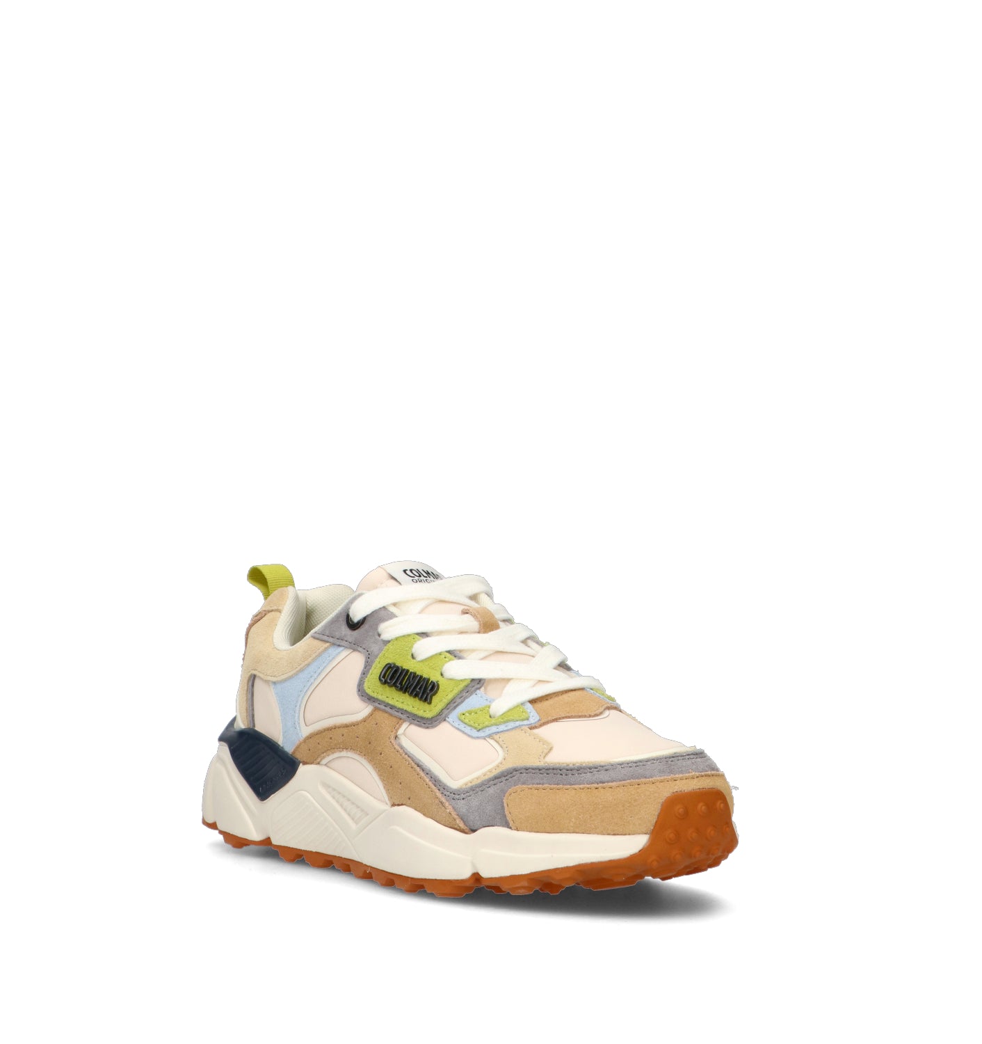 COLMAR Sneaker uomo beige in pelle scamosciata e tessuto. La tomaia presenta un design strutturato c