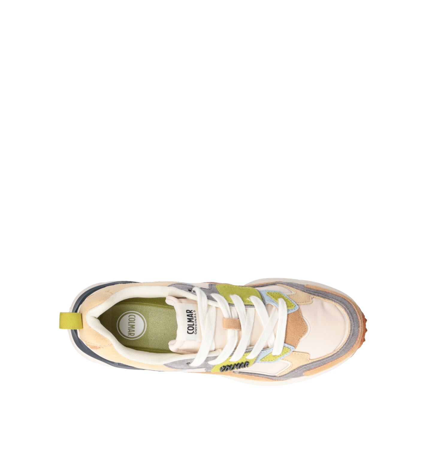 COLMAR Sneaker uomo beige in pelle scamosciata e tessuto. La tomaia presenta un design strutturato c