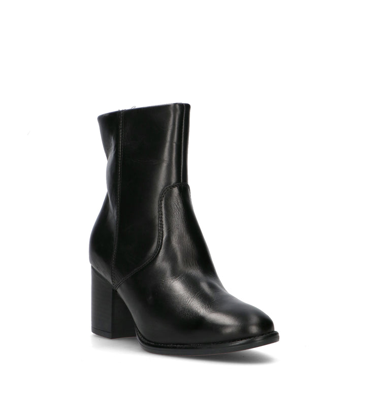 RABARBARO Tronchetto donna nero in pelle