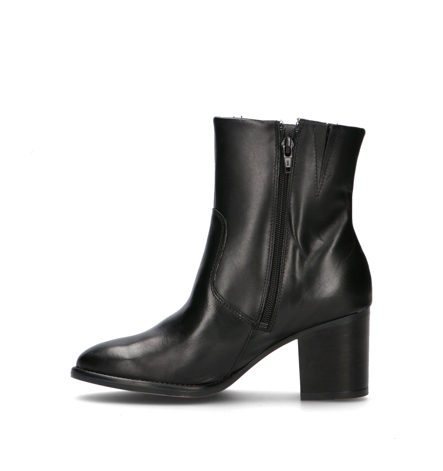 RABARBARO Tronchetto donna nero in pelle