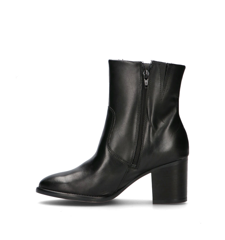 RABARBARO Tronchetto donna nero in pelle