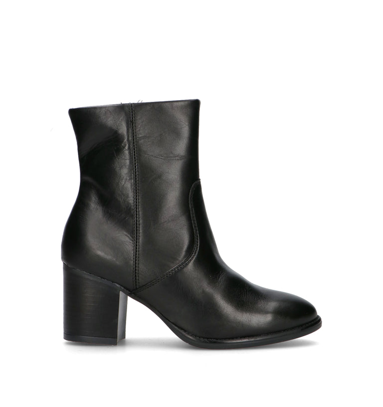 RABARBARO Tronchetto donna nero in pelle