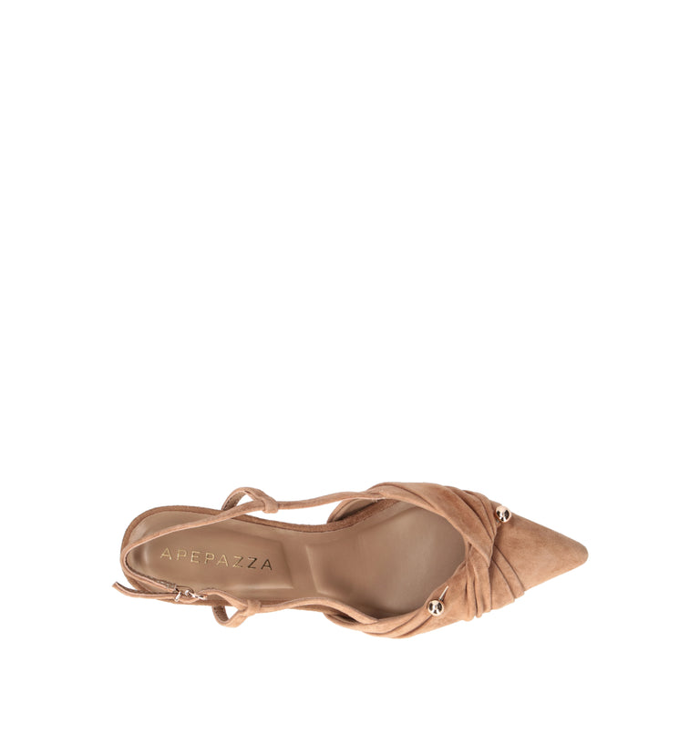 APEPAZZA Slingback donna cognac in suede