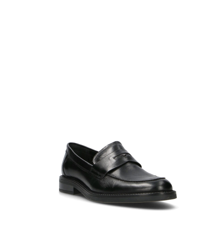 ALBERTO GUARDIANI Mocassino uomo nero in pelle