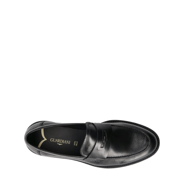 ALBERTO GUARDIANI Mocassino uomo nero in pelle