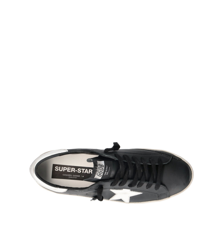 GOLDEN GOOSE SUPER-STAR CLASSIC WITH LIST Sneaker uomo nera in pelle