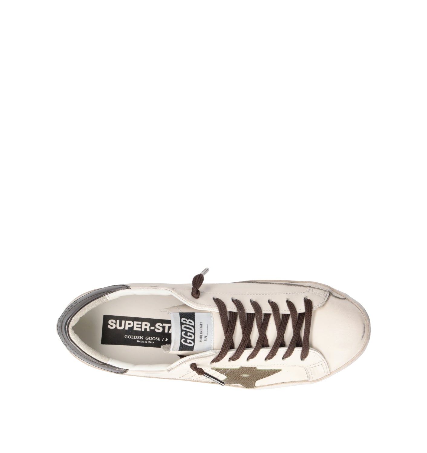 GOLDEN GOOSE SUPER-STAR CLASSIC WITH LIST Sneaker uomo bianca/antracite in pelle