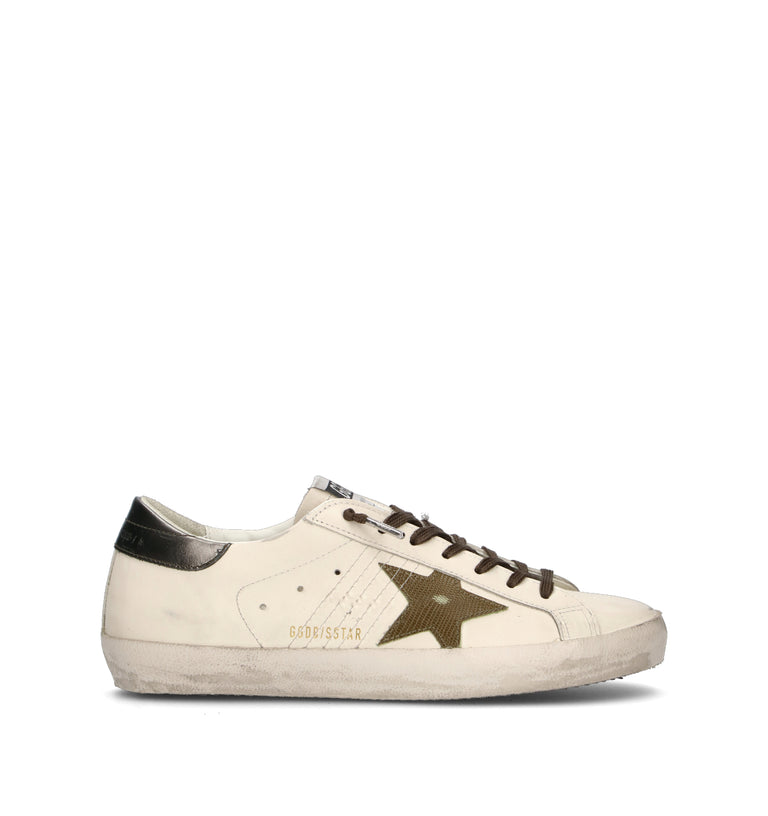 GOLDEN GOOSE SUPER-STAR CLASSIC WITH LIST Sneaker uomo bianca/antracite in pelle