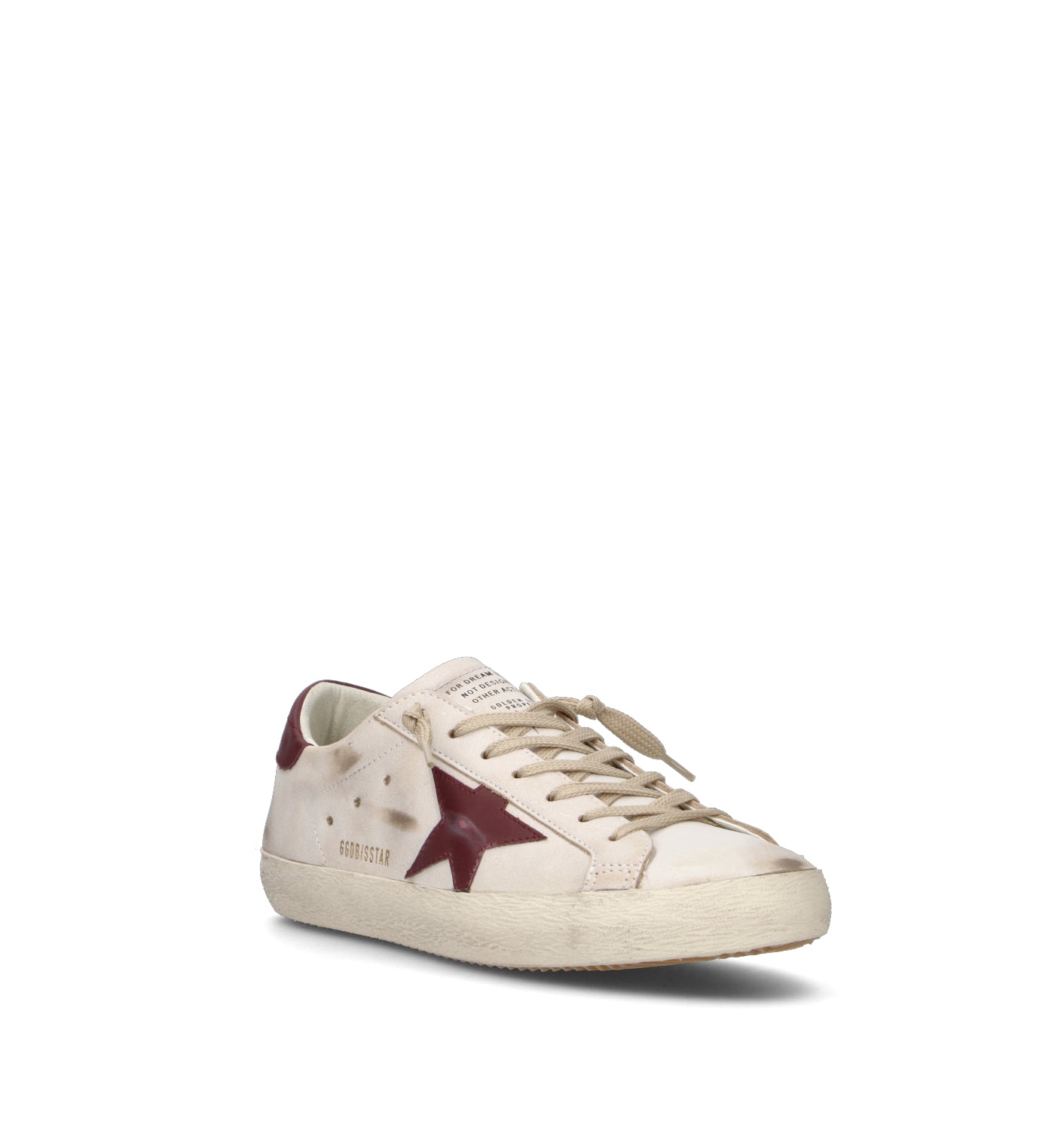 GOLDEN GOOSE SUPER-STAR CLASSIC WITH LIST Sneaker uomo bianca/bordeaux in pelle