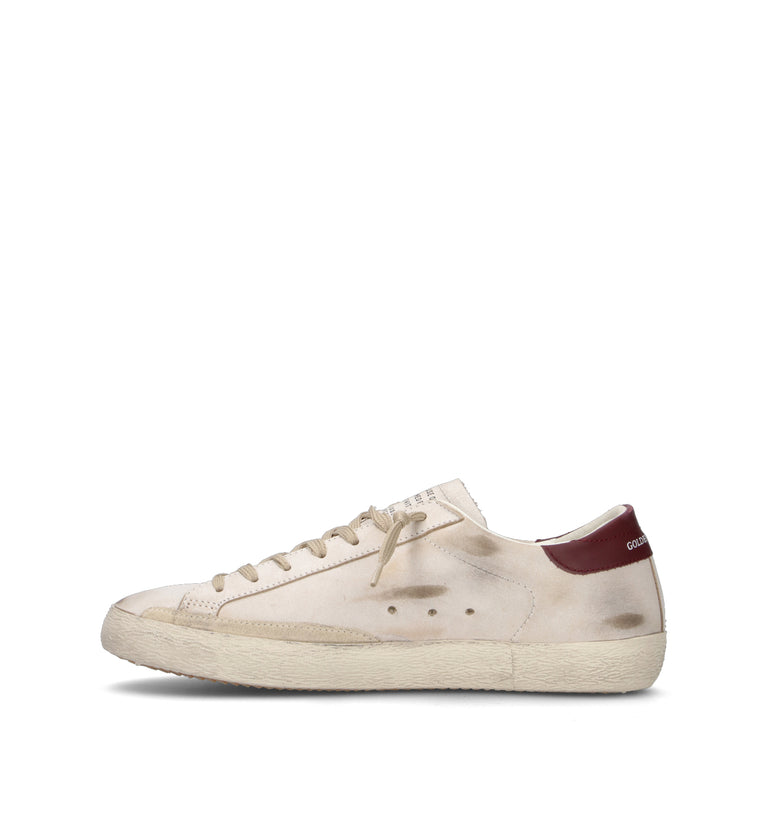 GOLDEN GOOSE SUPER-STAR CLASSIC WITH LIST Sneaker uomo bianca/bordeaux in pelle