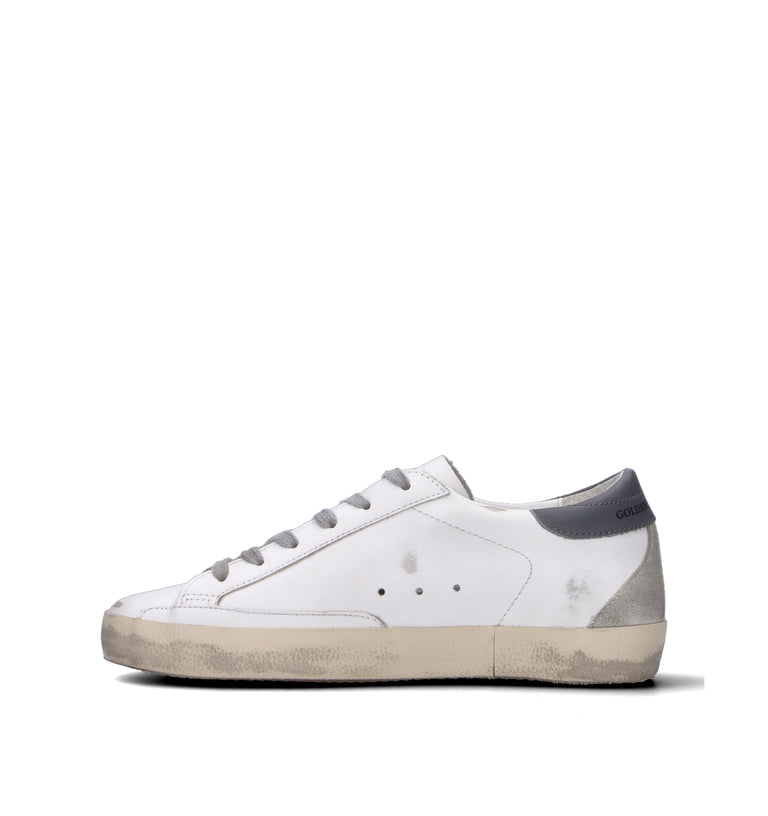 GOLDEN GOOSE SUPER-STAR CLASSIC WITH SPUR Sneaker uomo bianca/grigia in pelle