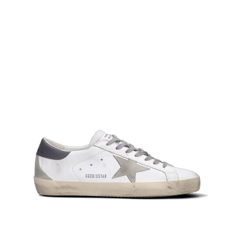GOLDEN GOOSE SUPER-STAR CLASSIC WITH SPUR Sneaker uomo bianca/grigia in pelle