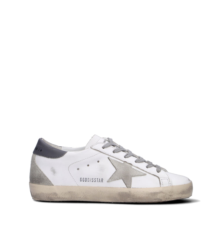 GOLDEN GOOSE SUPER-STAR CLASSIC WITH SPUR Sneaker uomo bianca/grigia in pelle