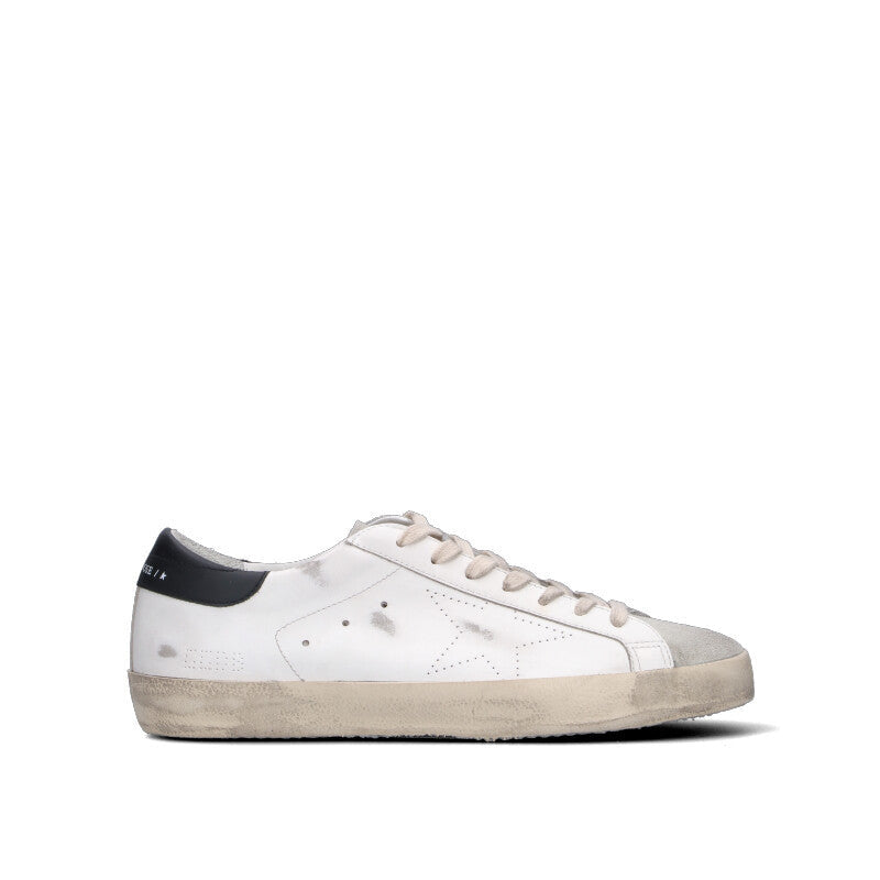 GOLDEN GOOSE - SUPER-STAR SKATE Sneaker uomo bianca e nera in pelle