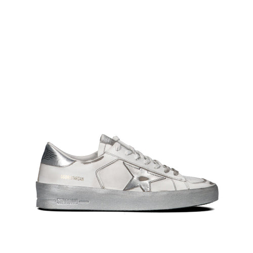 GOLDEN GOOSE Sneaker uomo bianca/argento in pelle