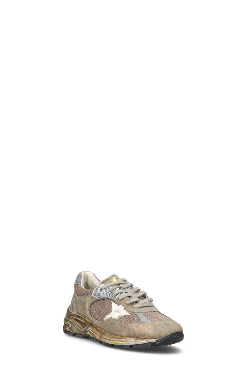 GOLDEN GOOSE Snekaer uomo beige in tessuto e pelle scamosciata