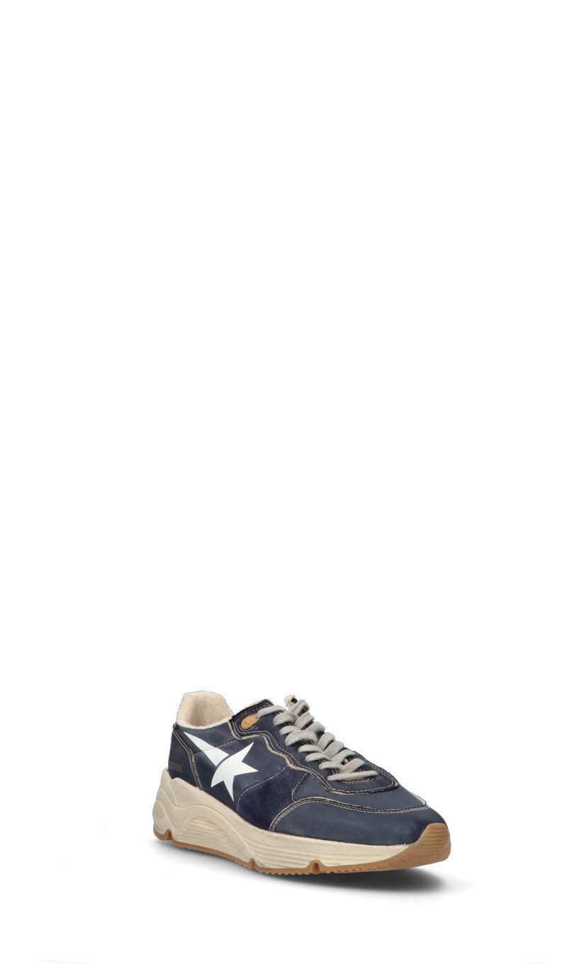 GOLDEN GOOSE - RUNNING Sneaker uomo blu in pelle