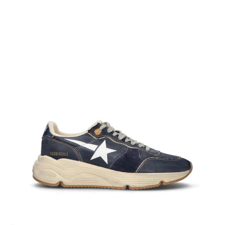 GOLDEN GOOSE - RUNNING Sneaker uomo blu in pelle